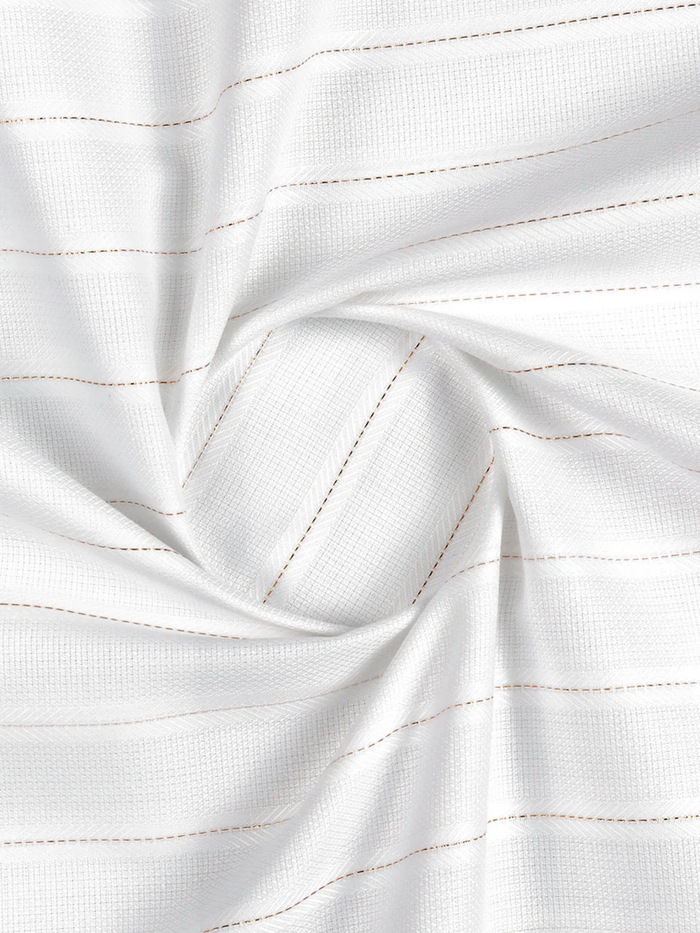 White Striped Cotton Fabric