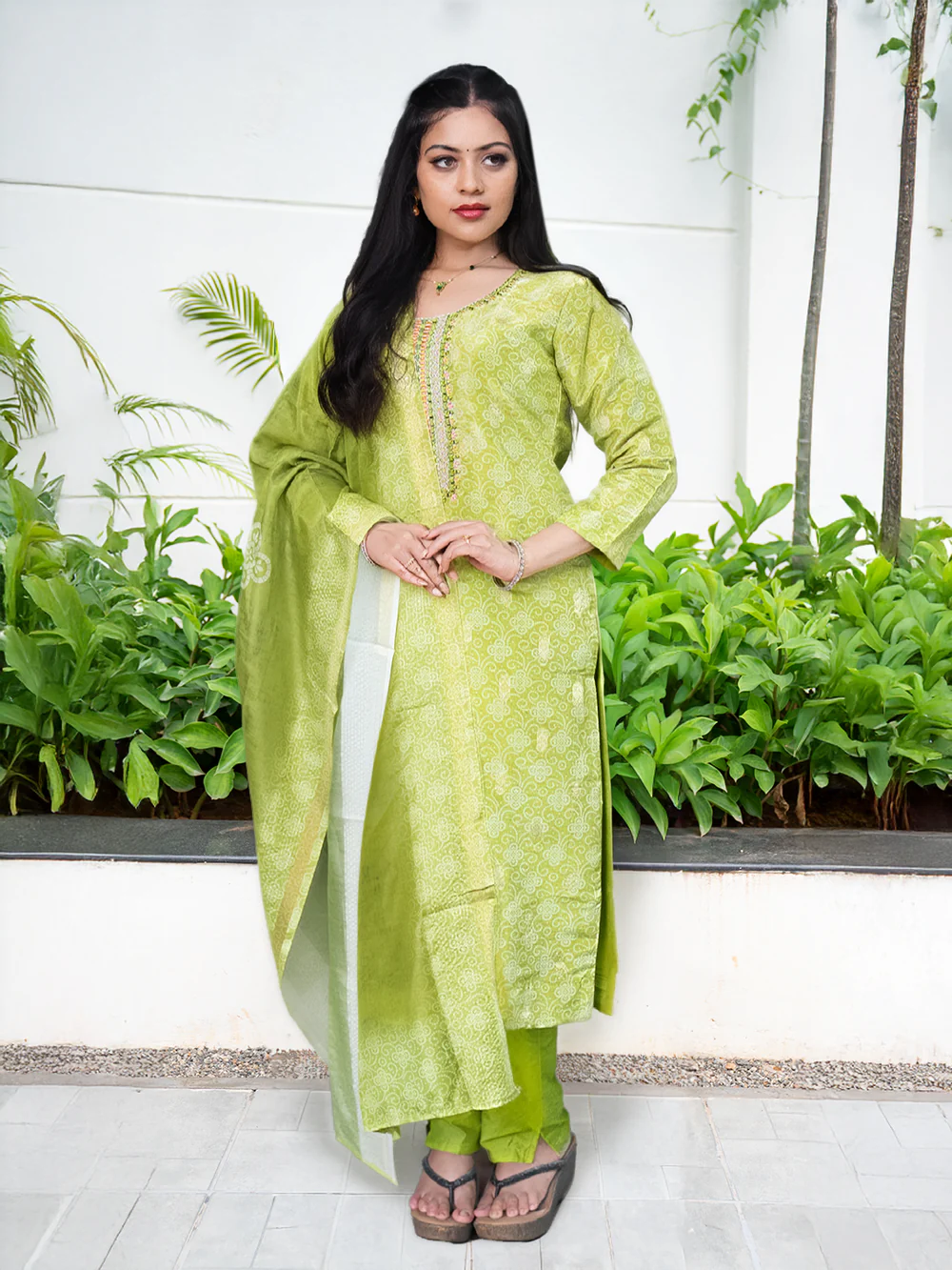 Light Green Silk Kurti